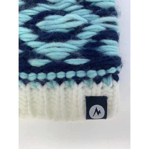 Marmot Tashina Hat Womens Arctic Navy Womens Blue White Winter Beanie New - Picture 4 of 6